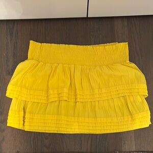 Ramy Brook Yellow Ruffled mini Skirt